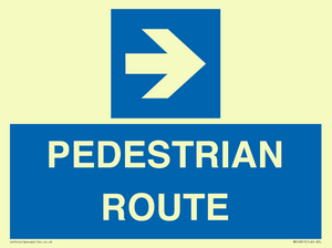 PEDESTRIAN ROUTE - right arrow